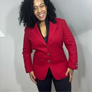 NWT Vintage Red Blazer Jacket Made in Albuquerque Southwestern Western Pioneer